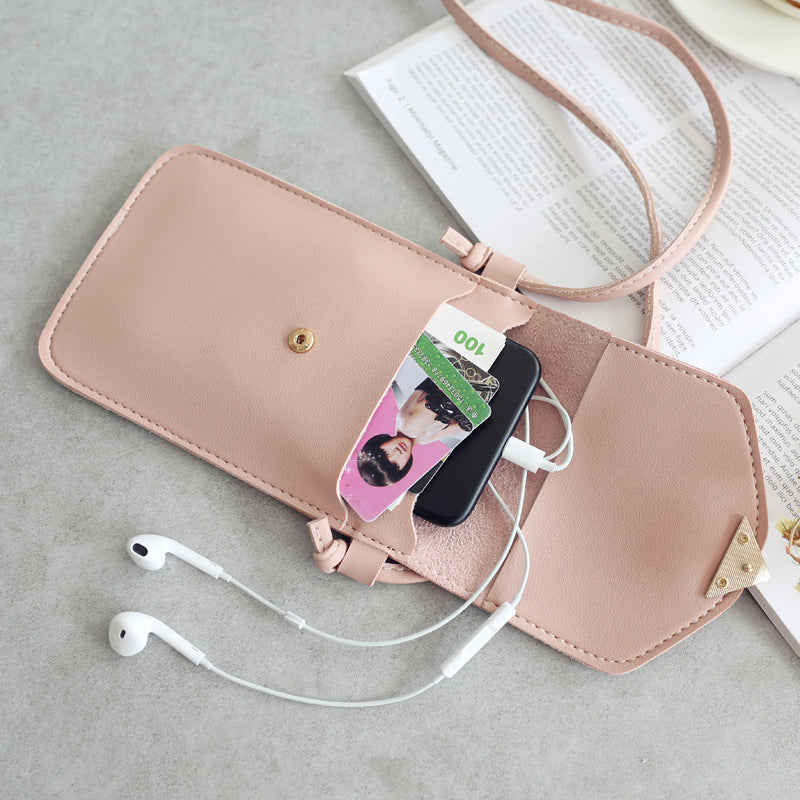 Simple Women's Wallet Mini Crossbody Shoulder Bag PVC Mobile Phone Bag Wallet Touch Screen Heart Leather Tote Bag