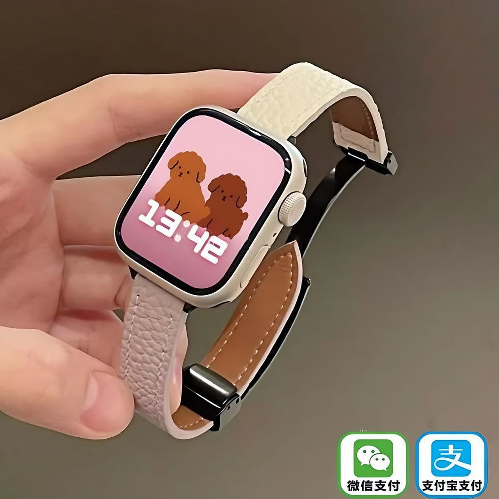 Huaqiangbei smartwatch for women - nfc, heart rate monitoring, bluetooth calling, magnetic leather strap, couple's sports band