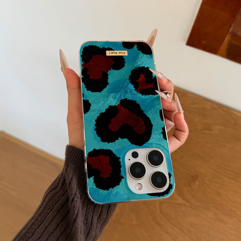 Tinfoil leopard print mobile phone case suitable for apple 17promax/16 anti-fall protective case wholesale apple 17pro