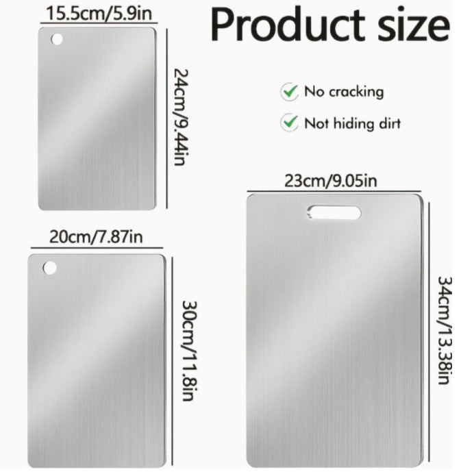 304 stainless steel cutting board antibacterial cutting board double-sided mildew-proof chopping board for home thickened chopping board rolling board