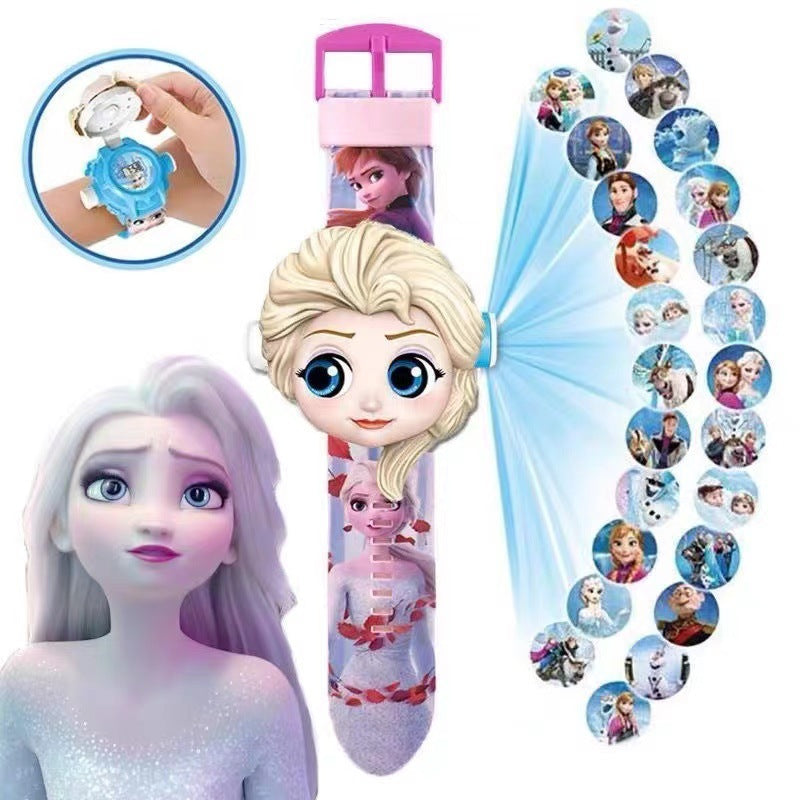 Kids' cartoon electronic watch - ages 3-8 - projector & luminous display - perfect for preschoolers, elementary school students, boys & girls