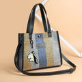 2024 new women's fashion shoulder bag crossbody bag canvas bag color block handbag minimalist versatile tote bag