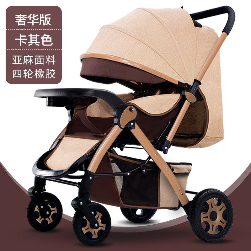 OEM custom high landscape stroller can sit and lie down lightweight folding baby umbrella cart four-wheel stroller stroller