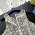 Luxury sequin & beaded mesh tank top -  summer collection - elegant & versatile sleeveless top for the modern woman