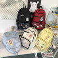 Transparent pocket student backpack - large capacity, new korean style cartoon design - wholesale