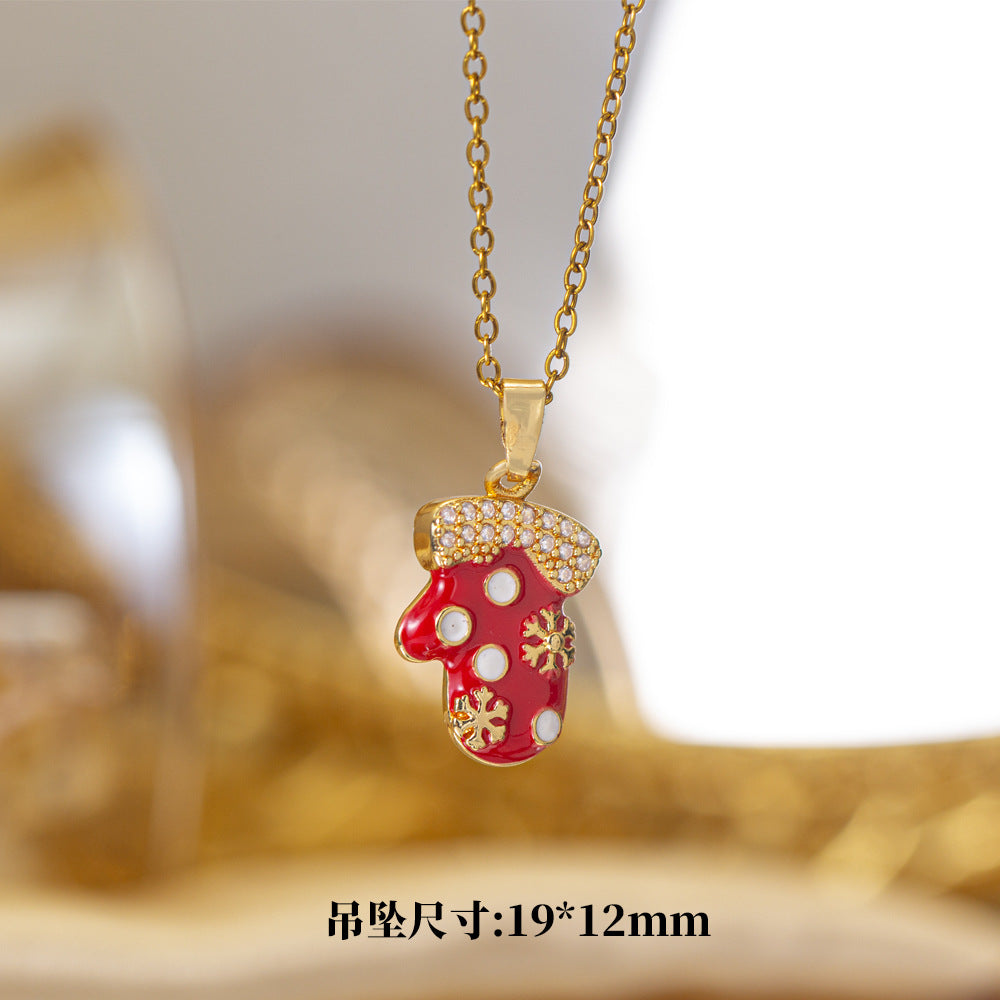 [titanium steel] cross-border popular copper micro-embedded necklace for women, stainless steel gold-plated electroplated high-end exquisite clavicle chain jewelry