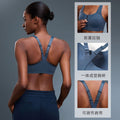 Front zip high-impact sports bra for women, one-piece cup, shockproof, push-up yoga bra with adjustable straps d25115