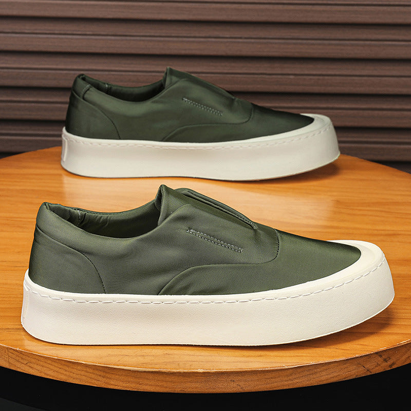 Canvas men's shoes 2025 winter new anti-slip thick sole breathable lightweight slip-on sneakers men's athletic shoes