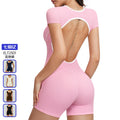 Contrast color nude cross-border jumpsuit cut out beautiful back tight sports fitness wear running exercise yoga wear women 2501
