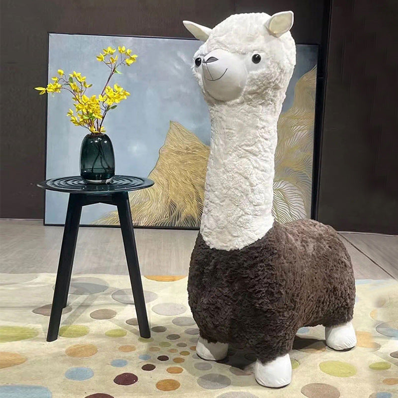 Alpaca chair stuffedkids stool soft stool lazy sofa single casual cartoon doll seat solid wood animal chair