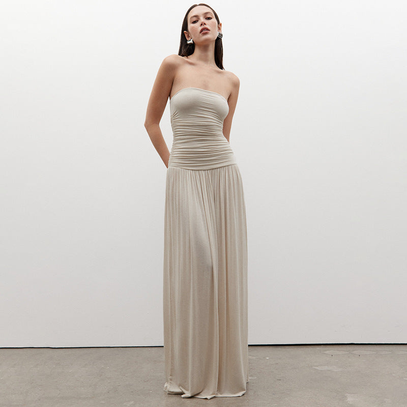 summer new arrivals: european and american style bandeau, off-the-shoulder, sleeveless, loose-fit maxi dresses - wholesale