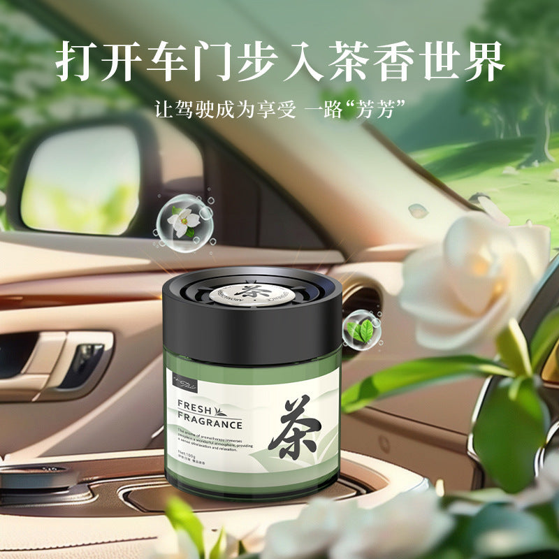 2024 new tea scent car air freshener solid balm - long-lasting fragrance, premium car interior perfume, light aroma