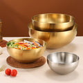 Korean salad bowl stainless steel cooking bowl golden bibimbap cold noodle bowl bbq restaurant instant noodle bowl restaurant cold noodle bowl