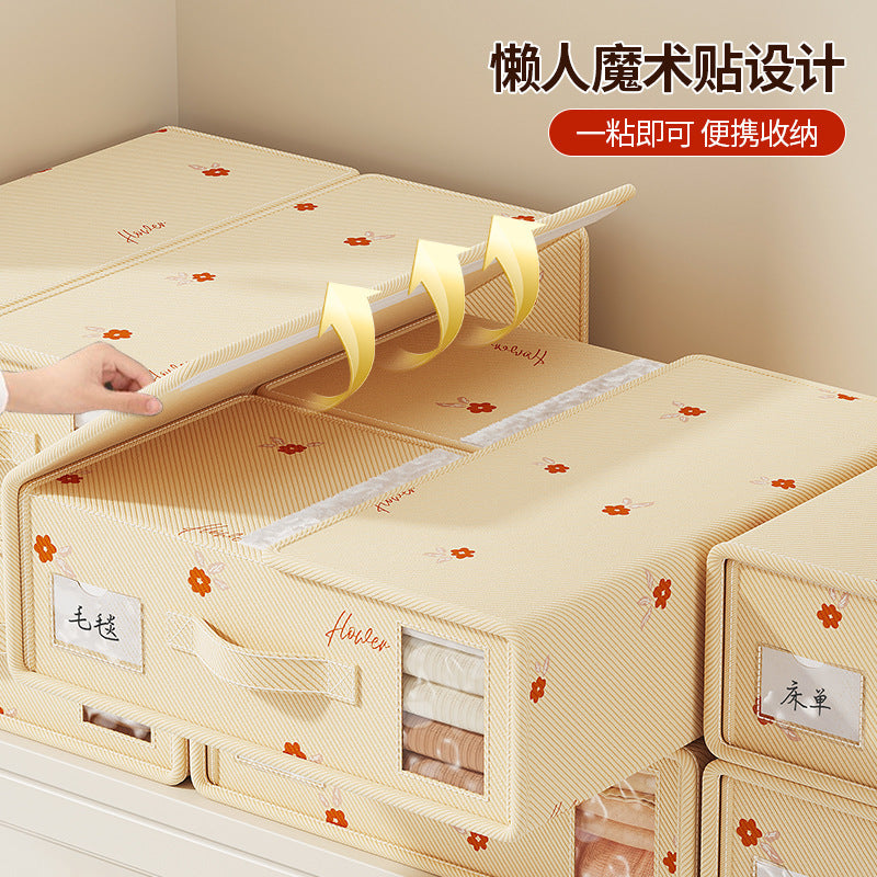 Cross-border small safflower quilt cover, bed sheet four-piece storage box, bedding wardrobe, quilt cover, finishing box, bedroom storage storage