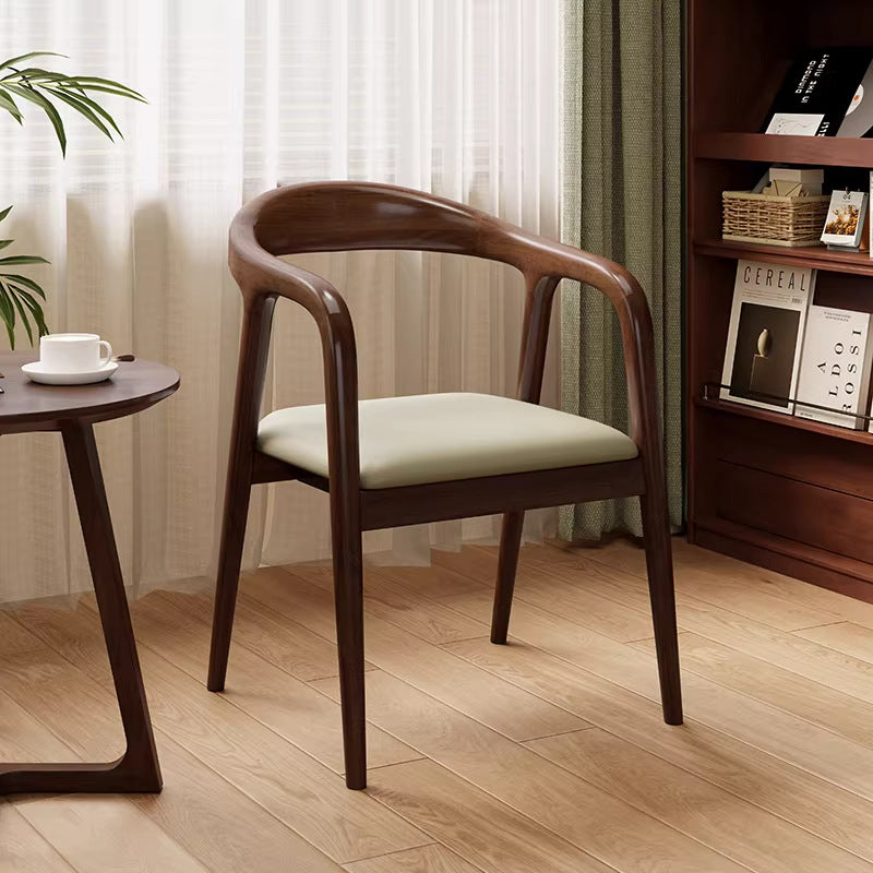 Designer ash back dining chair scandinavian solid wood book chair armrest seat study chair horn chair president chair