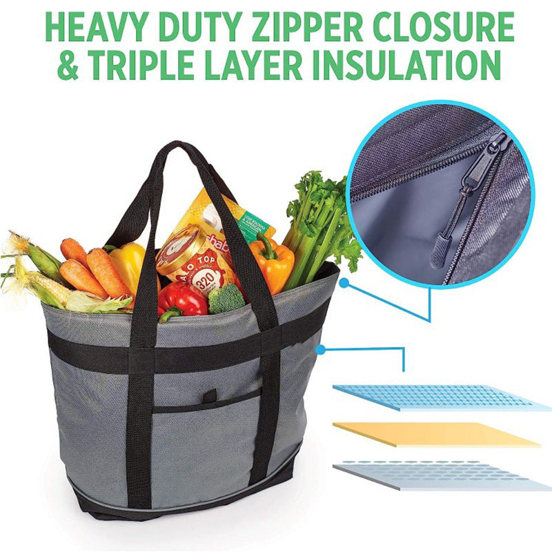 insulated cooler bag, oxford cloth outdoor camping ice pack, portable tote, large capacity waterproof picnic bag