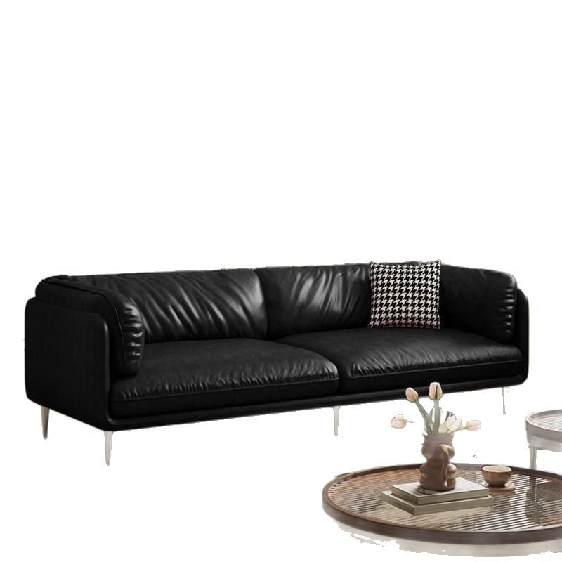 Leather sofa living room italian normcore office reception retro straight row small apartment plaid leisure double three person sofa