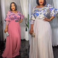 fashionexport africa  plus size hot diamond dress women's new chiffon long skirt with belt