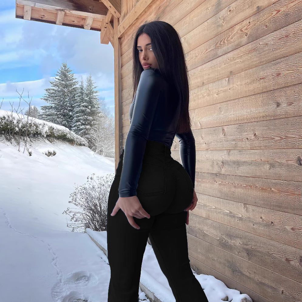 Butt-revealing jeans for women  best selling cross-border sexy skinny jeans european size ins style  independent