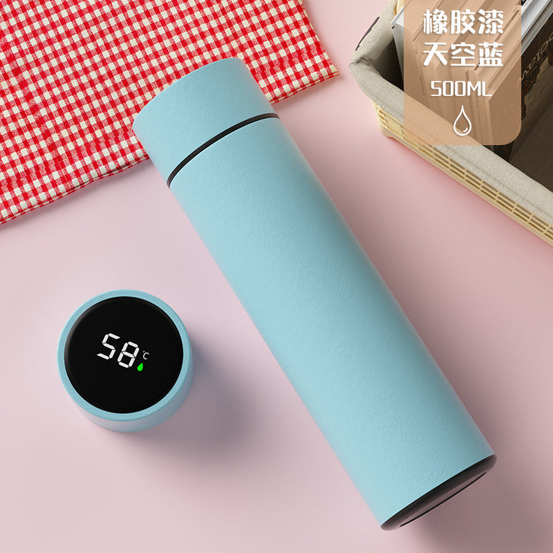 Digital display 316 stainless steel thermos - smart temperature monitoring, straight cup design, business gift, promotional water bottle with custom logo