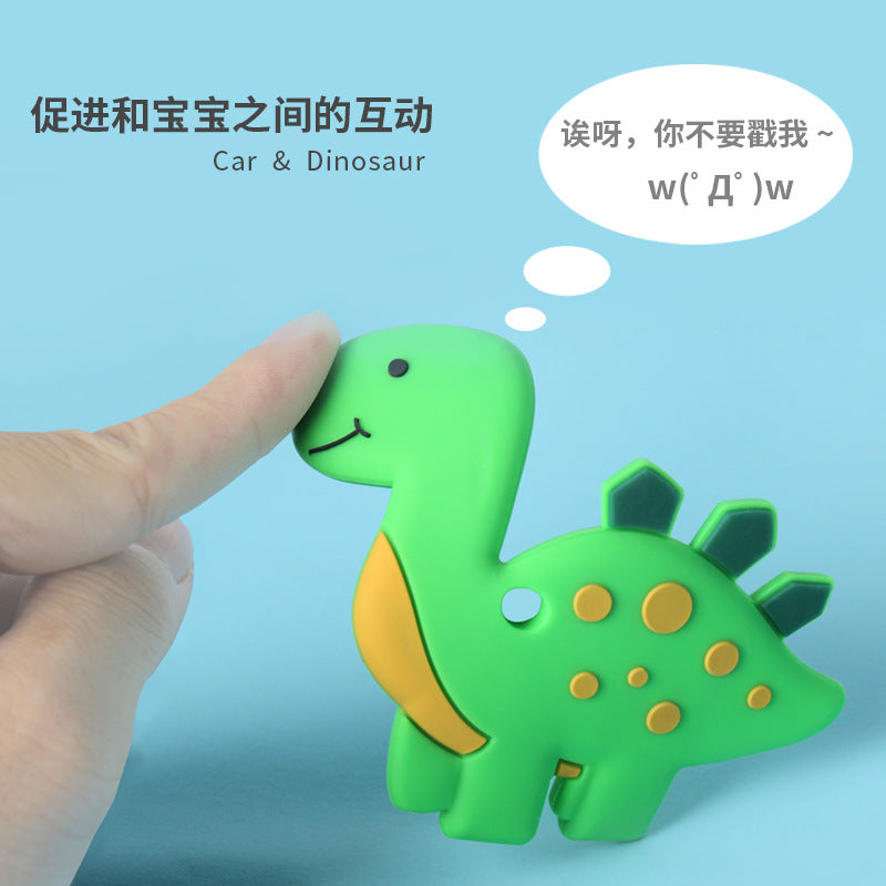 Car Epoxy Toothpaste Food Grade Silicone Teething Toy Baby Teething Grinder Baby Epoxy Dinosaur Bite Glue Play More
