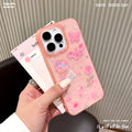 High-end graffiti garden suitable for apple 17promax mobile phone case transparent pink european and american style iphone16 protective case