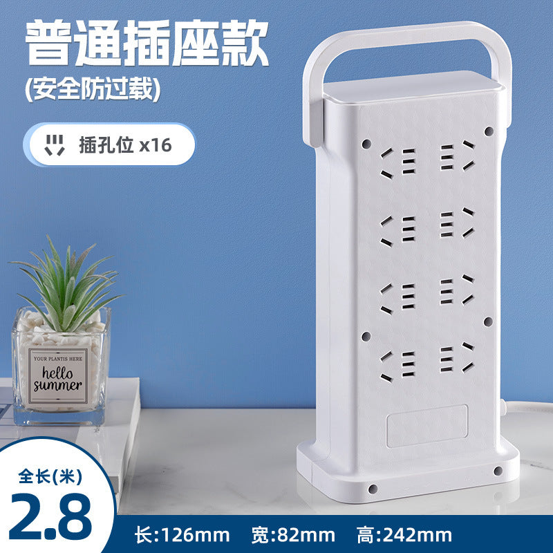 Wireless charging power strip, smart usb fast charging, multi-outlet, multi-function, thickened copper wire, power strip for home, office, and dorm