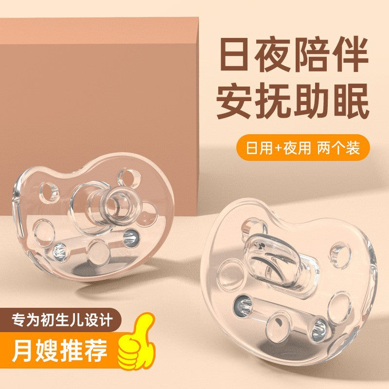 Factory direct sales of all-liquid silicone, thumb type, nipple type, baby sleep all-silicone pacifier
