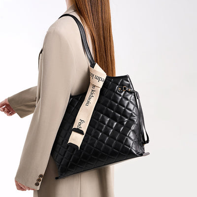 2025 new fashion diamond quilted large capacity tote bag - trendy, versatile, and perfect for commuting. a chic shoulder bag/underarm bag for women