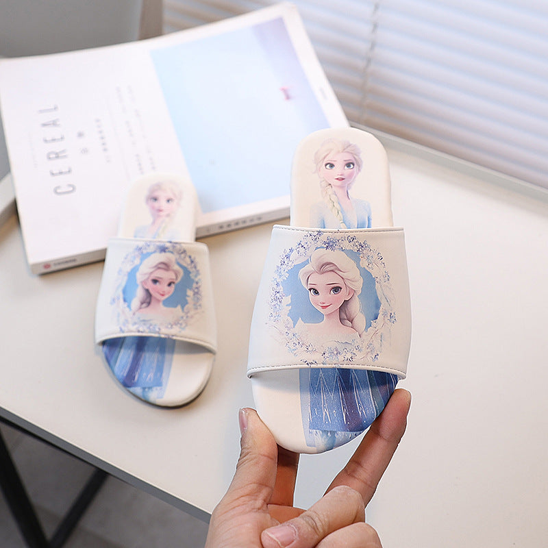 Vancahao sandals & slippers -  summer new arrivals: stylish frozen-themed family slides for little girls and big kids, featuring soft soles