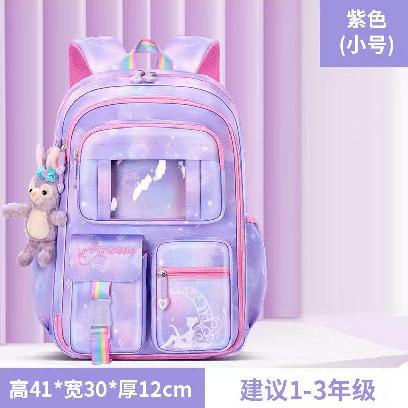 Internal and external single primary school student schoolbag spine protection 1-6 grade college student refrigerator door backpack breathable back pad to reduce load and breathable