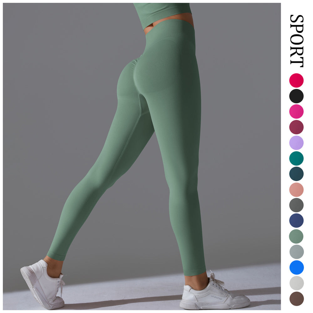 European and american cross-border seamless high-waisted yoga pants - peach lift, tight-fitting leggings, breathable, quick-drying running and fitness workout pants