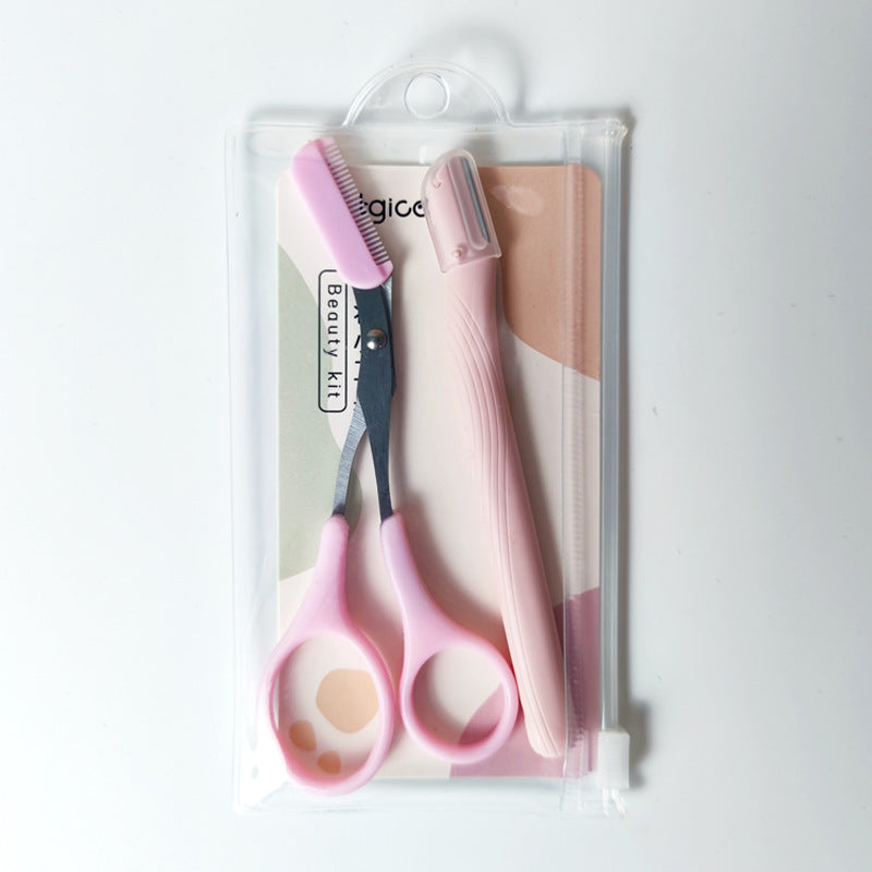 Ready-to-ship wholesale eyebrow trimming scissors for beginners, beauty and makeup tools, eyebrow shears, small scissors, new style eyebrow trimming scissors with comb