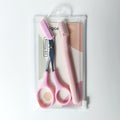 Set: pink eyebrow scissors + 45# pink eyebrow razor
