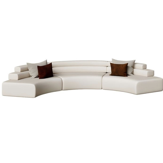 Luxury semi-circular sofa - ideal for salons, hotel lobbies, reception areas, and office spaces - unique leather art sofa chair
