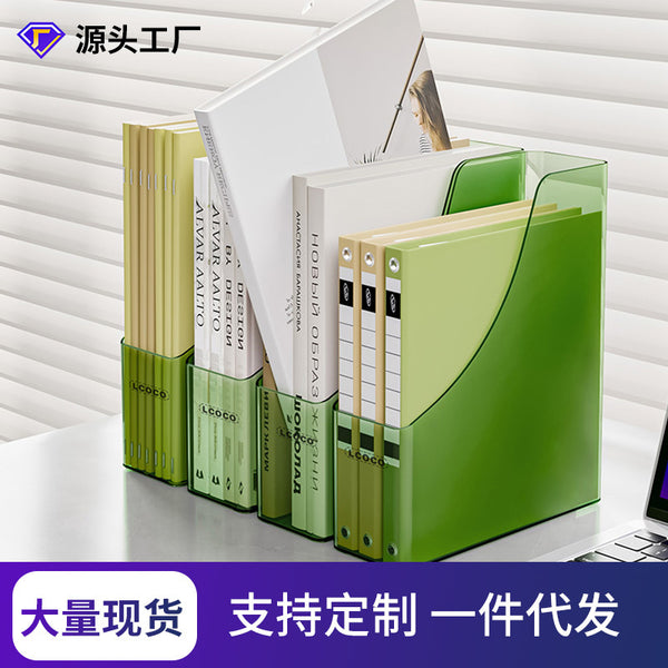 Transparent Data Bookstand Book Storage Artifact Bookcase Large Capacity Office Text Desktop Storage Box Shelf