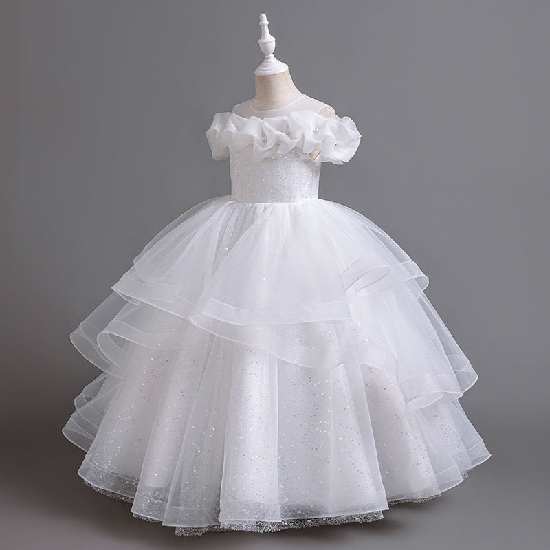 Yimingzhi performance piano kids birthday dress children's dress first birthday princess dress cross-border exclusive