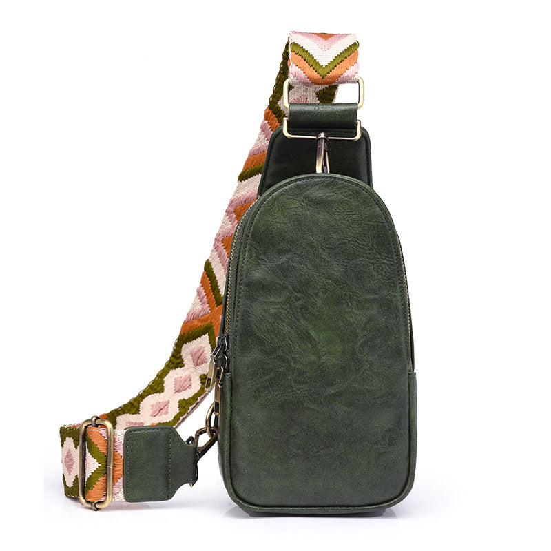 Cross-border popular breast bag women's European and American retro women's messenger bag PU soft leather fashion travel satchel women's bag