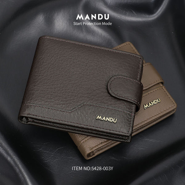 Cross-border new leather wallet men's advanced sense can put driver's license SIM card multi-function anti-theft swipe card bag men