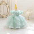 New in stock: toddler formal dress - off-the-shoulder bubble wedding dress, princess gown for baby girls, birthday dress