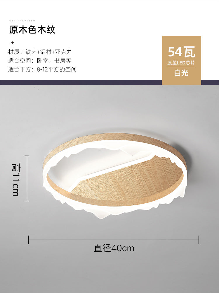 Bedroom ceiling light modern minimalist full spectrum eye protection walnut color retro warm romantic master bedroom room lighting