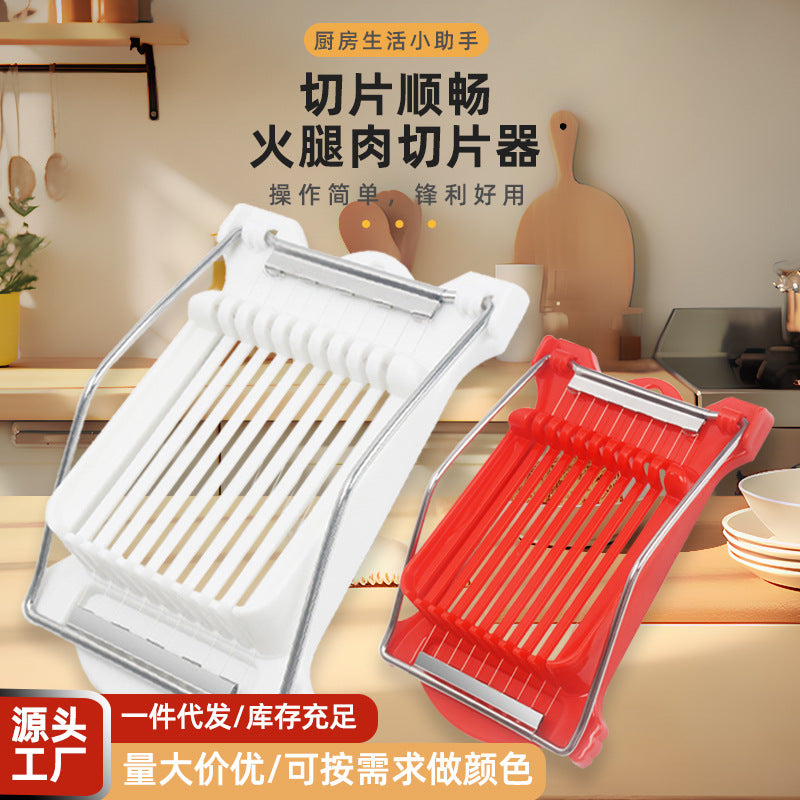 10-Line Lunch Meat Ham Slicer Kitchen Tools Fruit Cutting Banana Slices Egg Sausage Splitting Color Box