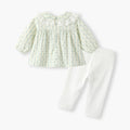 Girls' autumn outfit set,  children's clothing, long-sleeved kids' set, peter pan collar baby girl autumn clothes wholesale
