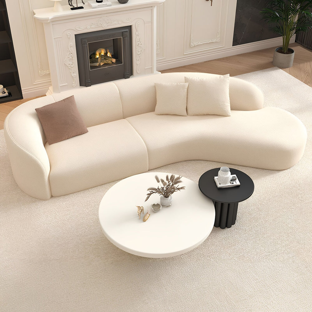 French cream style casual sofa designer cashmere living room lazy sofa chair hotel b&b hotel coffee table