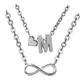 hot-selling foot jewelry 26 english letters alloy 8-figure infinite love heart anklet double-layer jewelry wholesale