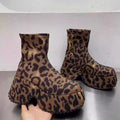 fall/winter new arrival: bestselling thick-soled, versatile, comfortable, chic, and stylish retro leopard print slim-fit boots for women (export quality)