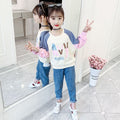 Girls' korean style sweatshirt -  spring/autumn new collection - casual base layer top for mid-to-large sized girls - cute long-sleeved top