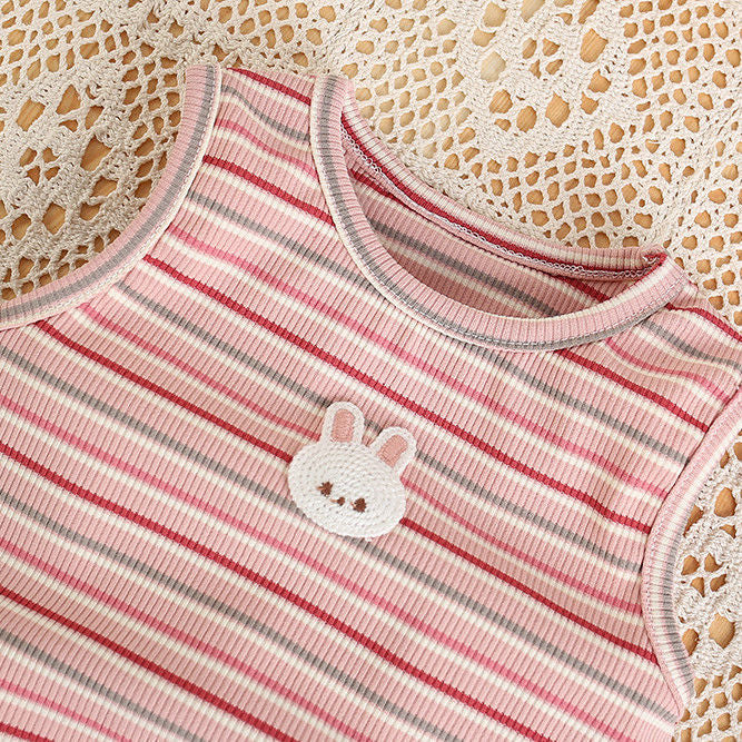 Summer baby clothes for girls: stylish striped lightweight tank top romper - super cute newborn bodysuit for outdoor wear