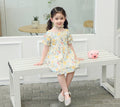 Yellow floral princess dress