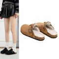 Maomao birkenstock shoes women's 2025 new arrivalfall and winter slip-on fleece-linedheattech birkenstock shoes lazy toe half mop cotton shoes
